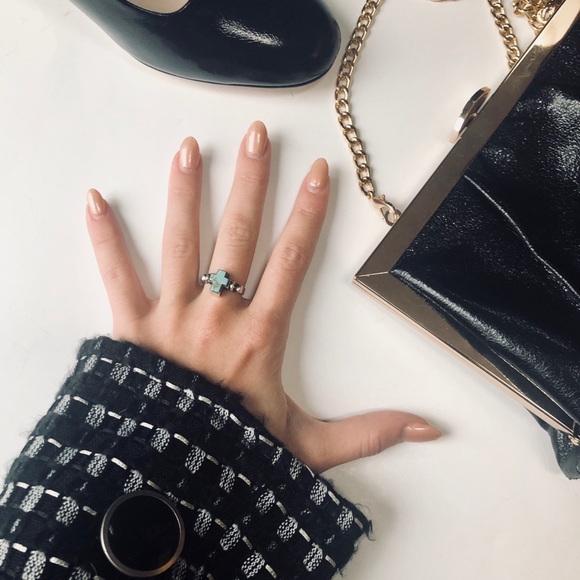 Jewelry - Sterling Silver Turquoise Cross Ring